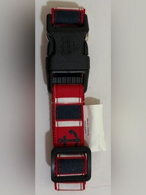 Old Navy Nautical Red, Navy & White Anchor Dog Collar, Size M/L